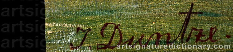 Authentic signature by Johannes Bartholomäus DUNTZE on  artwork