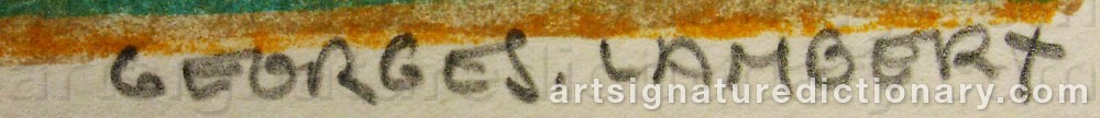 Authentic signature by Georges LAMBERT on  artwork