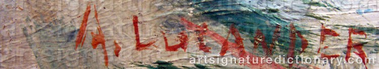 Authentic signature by Anitra LUCANDER on Painting/Watercolour artwork