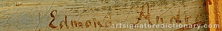 Authentic signature by Edmond ANDRE on  artwork