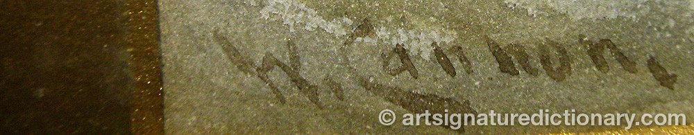 Authentic signature by W. CANNON on artwork