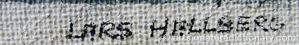 Authentic signature by Lars HALLBERG on  artwork