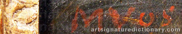 Authentic signature by Maria VOS on  artwork