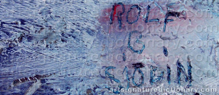 Authentic signature by Rolf Bertil SJÖDIN on  artwork