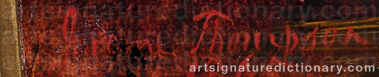 Authentic signature by Jerome THOMPSON on  artwork