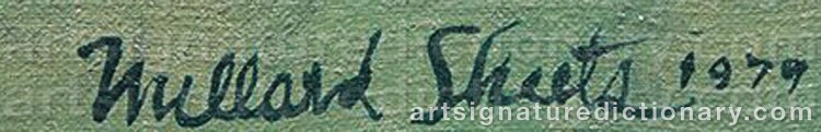 Authentic signature by Millard SHEETS on Painting/Watercolour artwork
