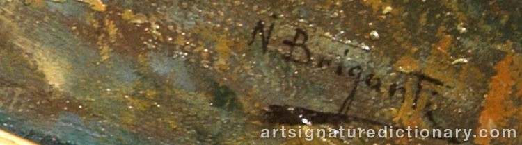 Authentic signature by Nicholas BRIGANTI on artwork