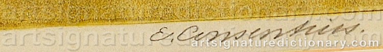 Authentic signature by Elisabeth CONSENTIUS on  artwork
