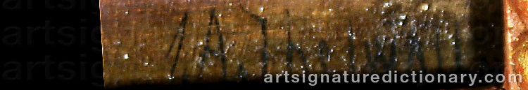 Authentic signature by John Augustus THELWALL on  artwork