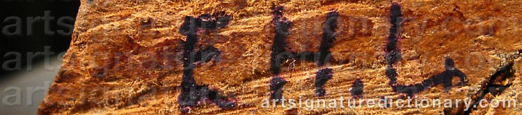 Authentic signature by E. H. L. on  artwork