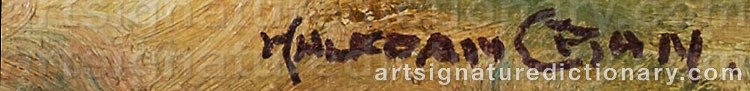 Authentic signature by Halfdan GRAN on artwork