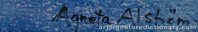Authentic signature by Agneta ALSTRÖM on  artwork