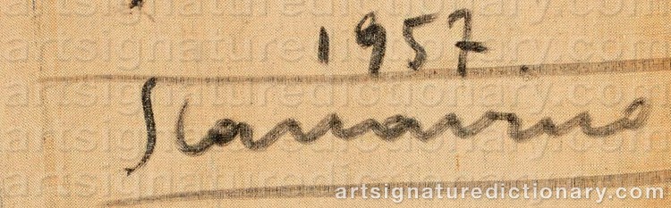 Authentic signature by Emilio SCANAVINO on Painting/Watercolour artwork