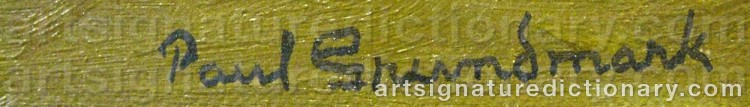 Authentic signature by Paul GRUNDMARK on  artwork