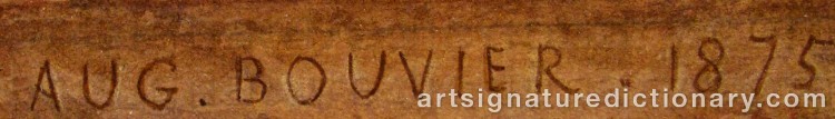 Authentic signature by Augustus Jules BOUVIER on  artwork