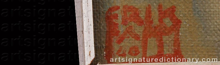 Authentic signature by Erik Martin PALM on  artwork