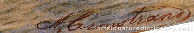 Authentic signature by Arvid CRONSTRAND on  artwork