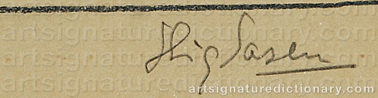Authentic signature by Stig SASEN on artwork