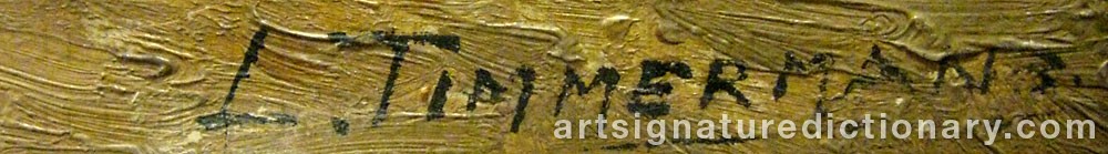 Authentic signature by Louis Etienne TIMMERMANS on artwork