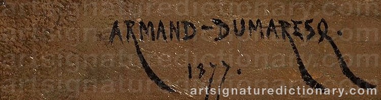 Authentic signature by Charles Édouard ARMAND-DUMARESQ on  artwork