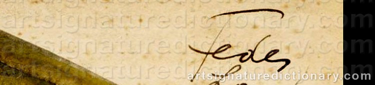 Authentic signature by Adolphe Aizik FEDER on  artwork