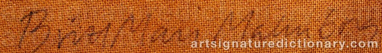 Authentic signature by Britt Mari MALMBORG on  artwork