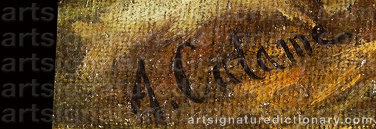 Authentic signature by Arthur CALAME on artwork