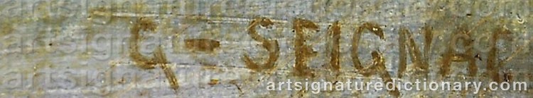 Authentic signature by Guillaume SEIGNAC on artwork