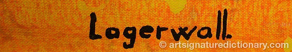 Authentic signature by Jan LAGERWALL on  artwork