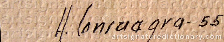 Authentic signature by Hugo CONSUEGRA on  artwork