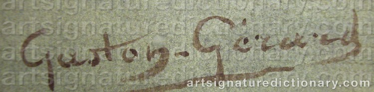Authentic signature by Gaston GERARD on  artwork