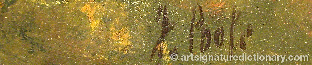 Authentic signature by James POOLE on artwork