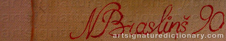Authentic signature by Normunds BRASLINS on  artwork