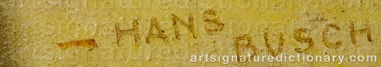 Authentic signature by Hans BUCH on  artwork