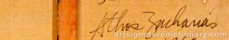 Authentic signature by Athanasios ZACHARIAS on  artwork