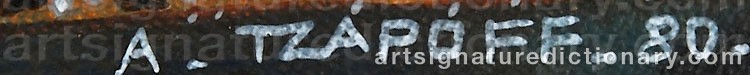 Authentic signature by Antoine TZAPOFF on artwork