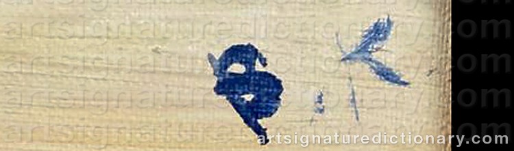Authentic signature by Brita Af ‘Bk’ KLERCKER on Painting/Watercolour artwork