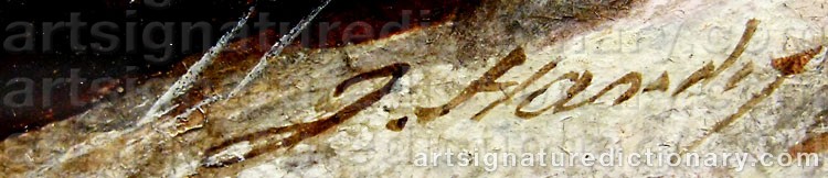 Authentic signature by James HARDY on  artwork