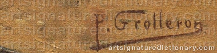 Authentic signature by Paul Louis Narcisse GROLLERON on Painting/Watercolour artwork