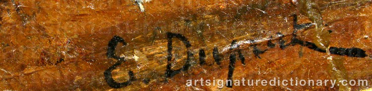 Authentic signature by E. (Emile) DUPONT on Painting/Watercolour artwork