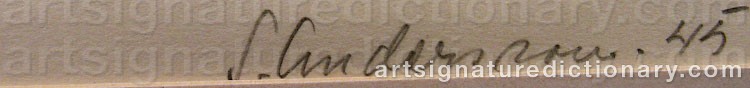 Authentic signature by Sven ANDERSSON on artwork
