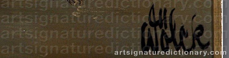 Authentic signature by Preben WÖLCK on artwork
