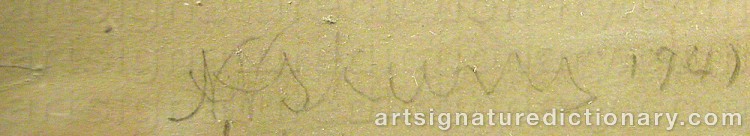 Forged signature of Nils Nilsson (Sami Artist) SKUM