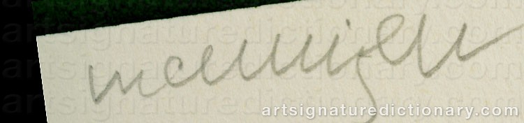 Authentic signature by Thomas Frederick MCKNIGHT on  artwork