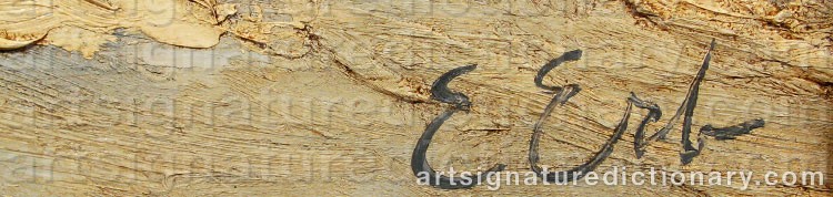 Authentic signature by Erno ERB on  artwork