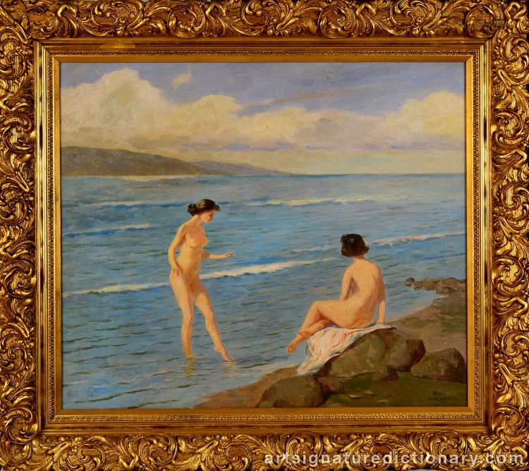 Close-up details showing Paul FISCHER signature forgery characteristics