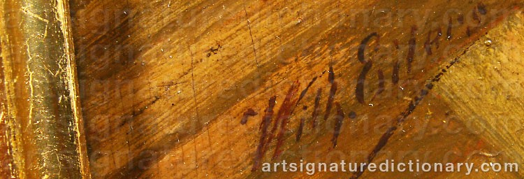 Authentic signature by Wilhelm EILERS on Painting/Watercolour artwork