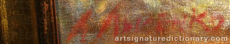 Authentic signature by Andrei Gavrilovich LYSENKO on  artwork