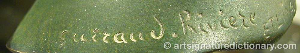 Authentic signature by Maurice GUIRAUD-RIVIERE on  artwork