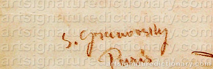 Authentic signature by Sam GRANOVSKY on  artwork